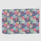 Kleurig Succulent Patroon Golfhanddoek (Horizontaal)