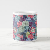 Kleurig Succulent Patroon Grote Koffiekop (Voorkant)
