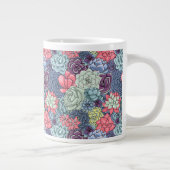 Kleurig Succulent Patroon Grote Koffiekop (Rechts)