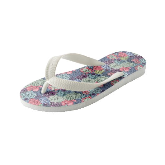 Kleurig Succulent Patroon Kinder Teenslippers (Schuin)