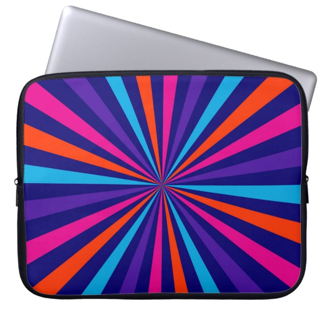 Kleurig Sun Burst Wheel Decor Laptop Sleeve (Voorkant)