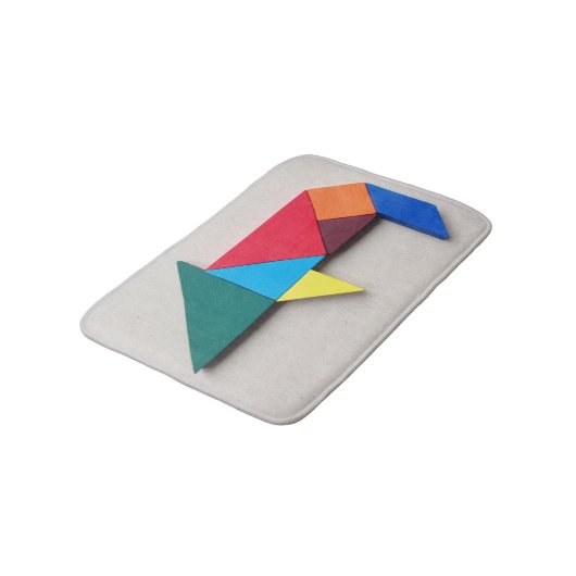 Kleurig Tangramvarken Badmat (Gekanteld)