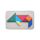 Kleurig Tangramvarken Badmat (Voorkant)