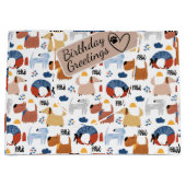 Kleurig tekenfilmhondje naadloos patroon groot cadeauzakje (Voorkant)