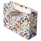 Kleurig tekenfilmhondje naadloos patroon groot cadeauzakje (Voorkant Gekanteld)