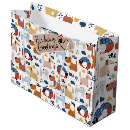 Kleurig tekenfilmhondje naadloos patroon groot cadeauzakje