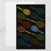 kleurig tennisracketpatroon briefpapier (Voorkant / Achterkant)