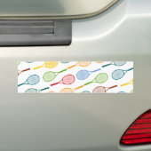 kleurig tennisracketpatroon bumpersticker (Op auto)