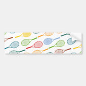 kleurig tennisracketpatroon bumpersticker (Voorkant)