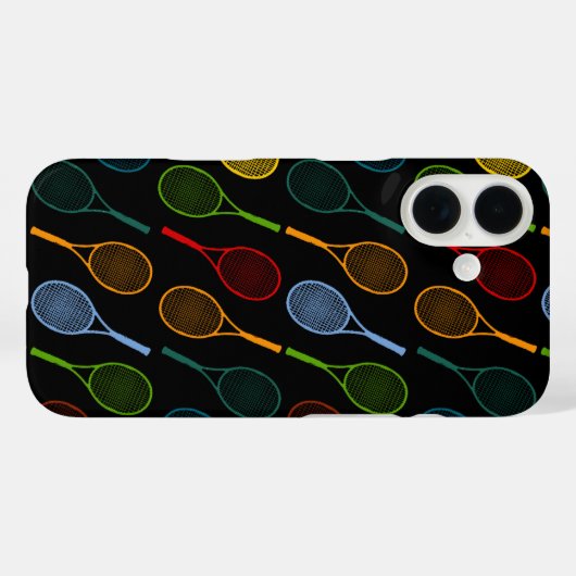kleurig tennisracketpatroon Case-Mate iPhone case (Achterkant (horizontaal))