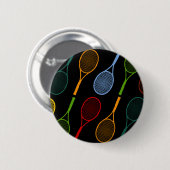 kleurig tennisracketpatroon ronde button 5,7 cm (Voorkant /achterkant)