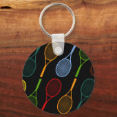 kleurig tennisracketpatroon sleutelhanger (Voorkant)