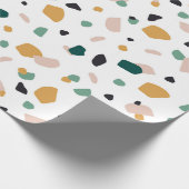 Kleurig terrazpatroon cadeaupapier (Hoek)