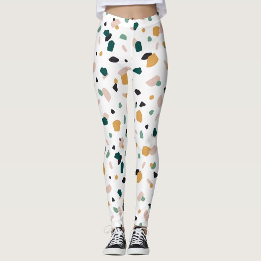 Kleurig terrazpatroon leggings (Voorkant)