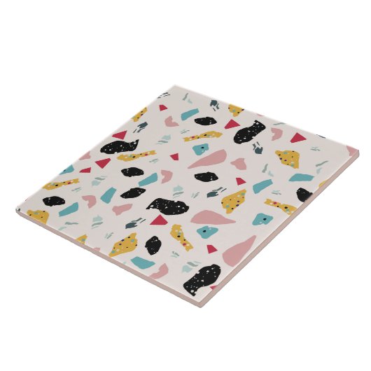 Kleurig terrazpatroon tegeltje (Zijkant)