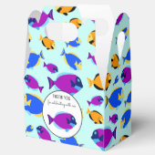 Kleurig tropisch vispatroon in blauw Zee Bedankdoosjes (Geopend)