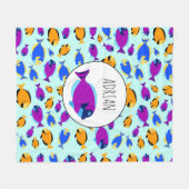 Kleurig tropisch vispatroon in blauw Zee Fleece Deken (Voorkant (Horizontaal))