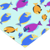 Kleurig tropisch vispatroon in blauw Zee Korte Tafelloper (Hoek)