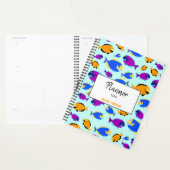 Kleurig tropisch vispatroon in blauw Zee Planner (Display)