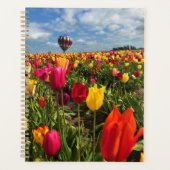 Kleurig Tulpveld met ballon Planner (Voorkant)