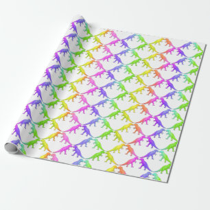 Kleurig Tyrannosaurus Rex Dinosaur Wrapppapier Cadeaupapier