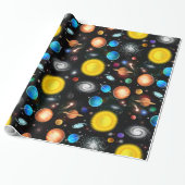 Kleurig Universe Astronomie Wrapping Paper Cadeaupapier (Uitgerold)