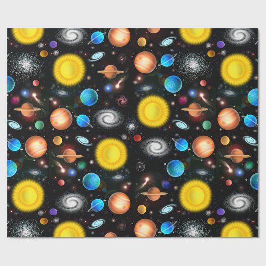 Kleurig Universe Astronomie Wrapping Paper Cadeaupapier (Vlak)