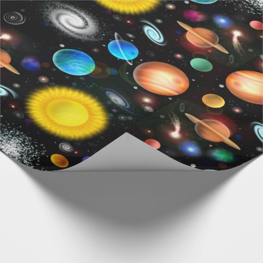 Kleurig Universe Astronomie Wrapping Paper Cadeaupapier (Hoek)