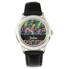 Kleurig verloop van katten horloge