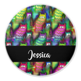 Kleurig verloop van katten keramische knop