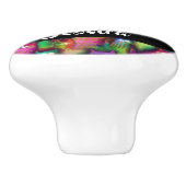 Kleurig verloop van katten keramische knop (Zijkant)
