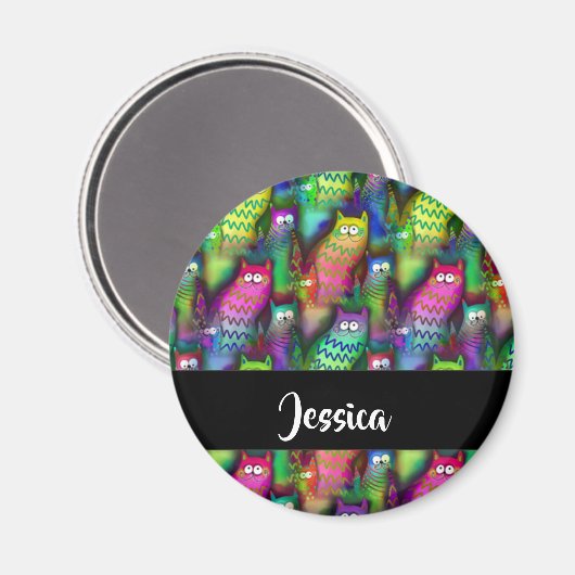 Kleurig verloop van katten magneet (Voorkant / Achterkant)