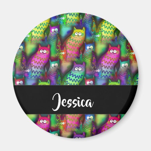 Kleurig verloop van katten magneet (Voorkant)