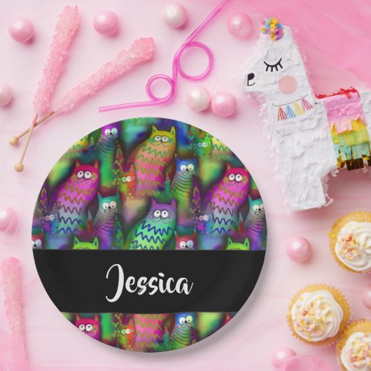 Kleurig verloop van katten papieren bordje (Feest)