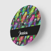 Kleurig verloop van katten ronde klok (Hoek)