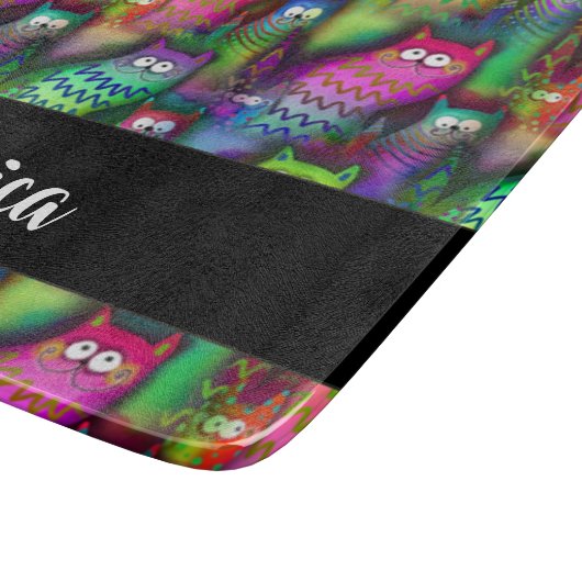 Kleurig verloop van katten snijplank (Hoek)