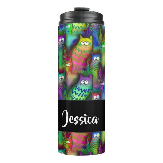 Kleurig verloop van katten thermosbeker (Voorkant)