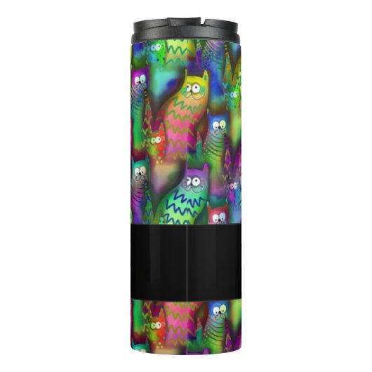 Kleurig verloop van katten thermosbeker (Achterkant)