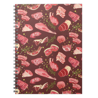 Kleurig vers varkensvlees naadloos met var vlees notitieboek