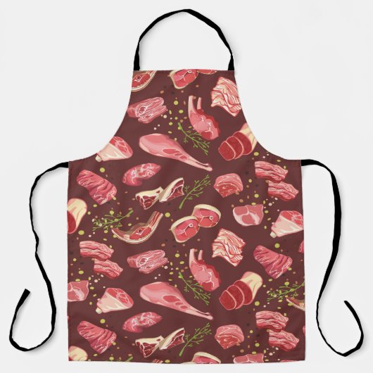 Kleurig vers varkensvlees naadloos met var vlees schort (Voorkant)