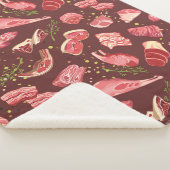 Kleurig vers varkensvlees naadloos met var vlees sherpa deken (3/4)