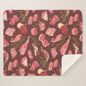 Kleurig vers varkensvlees naadloos met var vlees sherpa deken (Voorkant (horizontaal))