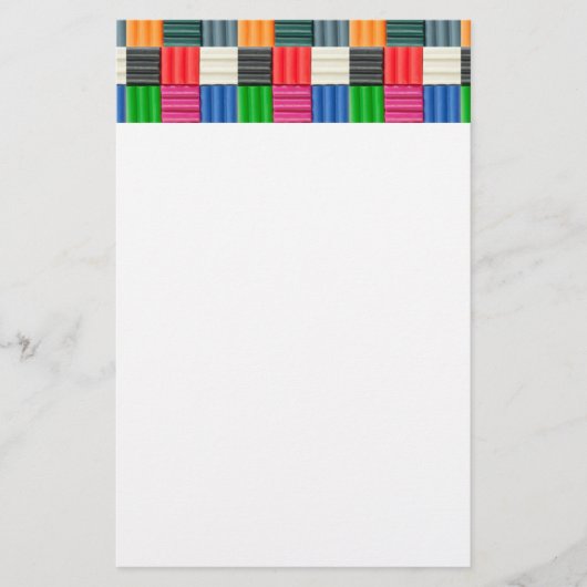 Kleurig vierkant patroon briefpapier (Voorkant)