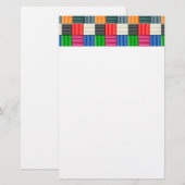 Kleurig vierkant patroon briefpapier (Voorkant / Achterkant)