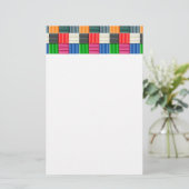 Kleurig vierkant patroon briefpapier (Staand voorkant)