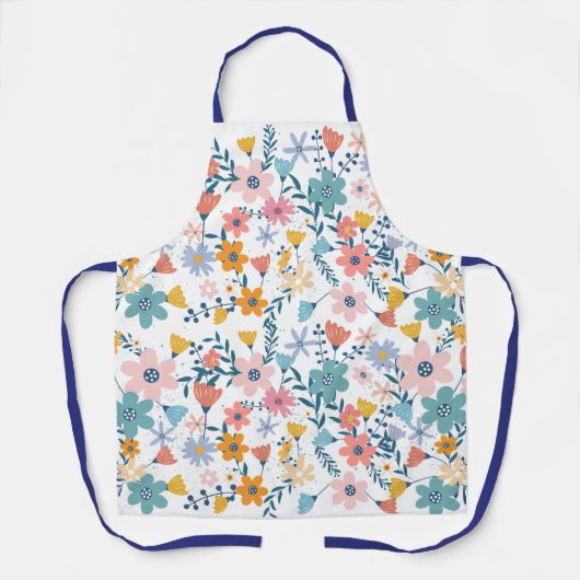 Kleurig Vintage Bloemmotief Schort (Voorkant)