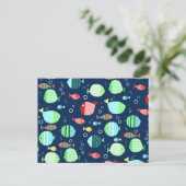 Kleurig vispatroon briefkaart (Staand voorkant)