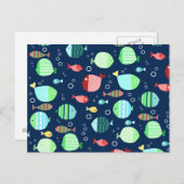 Kleurig vispatroon briefkaart (Voorkant / Achterkant)