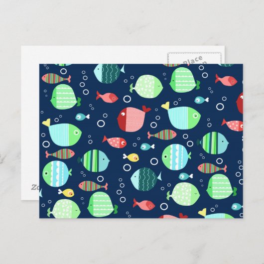 Kleurig vispatroon briefkaart (Voorkant / Achterkant)