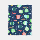 Kleurig vispatroon fleece deken (Voorkant)